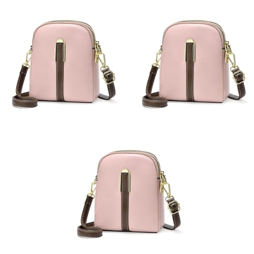 PALAY® Sling Bag Stylish PU Women Crossbody Phone Double Layer Daily with Detachable Shoulder Belt Casual Zipper Pouches Gift Pink 3PCS PALAY® Sling Bag Stylish PU Women Crossbody Phone Double Layer Daily with Detachable Shoulder Belt Casual Zipper Pouches Gift Pink 3PCS